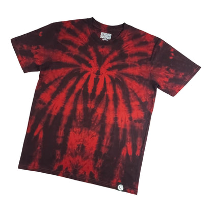 Red Spider Tie Dye Spiral T Shirt