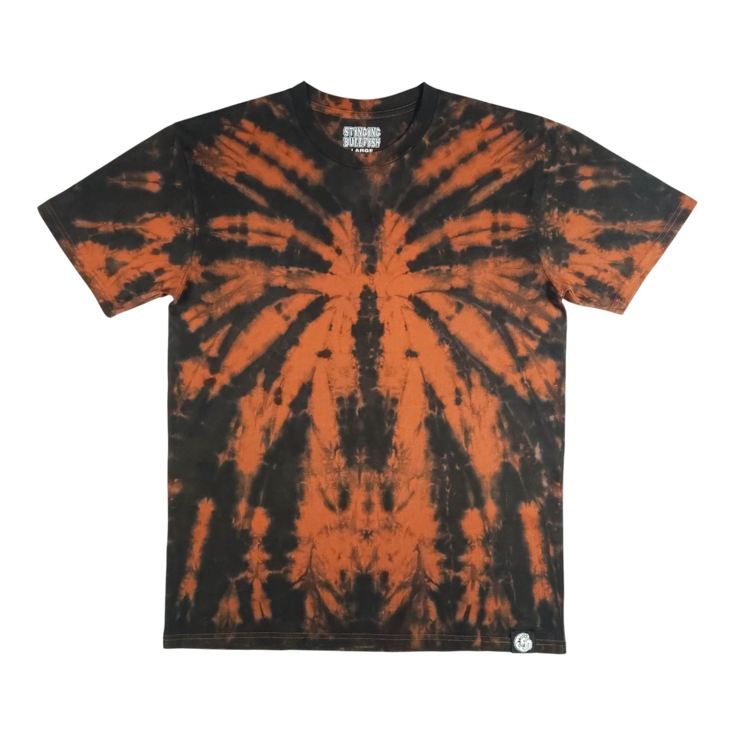 Burnt Orange Spider Tie Dye Spiral T Shirt