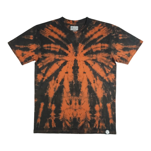 Burnt Orange Spider Tie Dye Spiral T Shirt