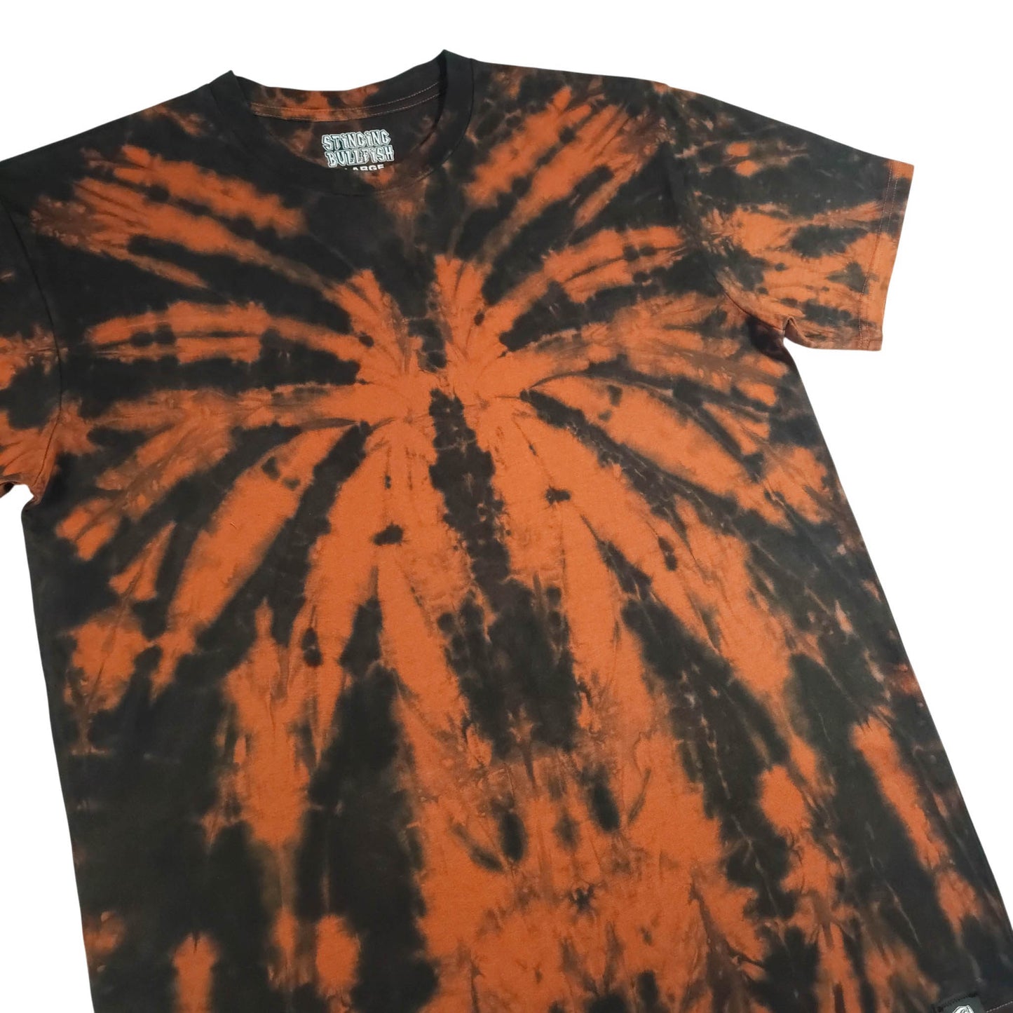 Burnt Orange Spider Tie Dye Spiral T Shirt