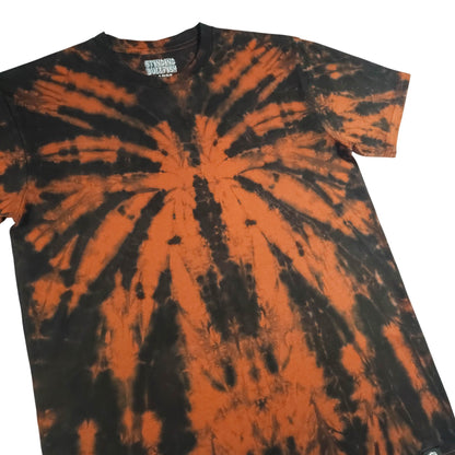 Burnt Orange Spider Tie Dye Spiral T Shirt