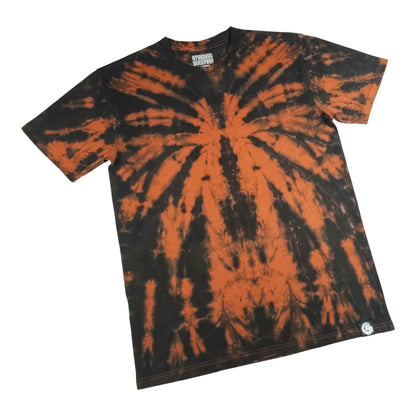 Burnt Orange Spider Tie Dye Spiral T Shirt