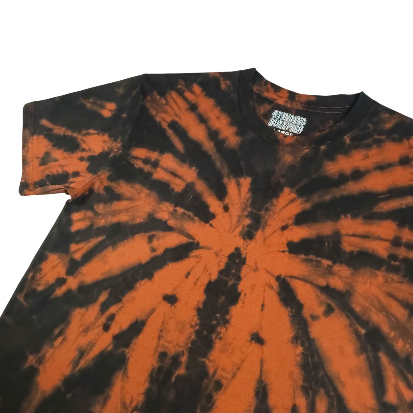 Burnt Orange Spider Tie Dye Spiral T Shirt
