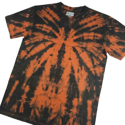 Burnt Orange Spider Tie Dye Spiral T Shirt