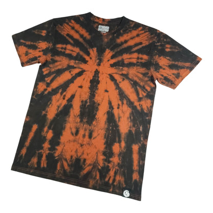 Burnt Orange Spider Tie Dye Spiral T Shirt
