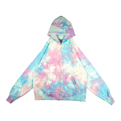 Bubblegum Tie Dye Zip Up Heavy Hoodie