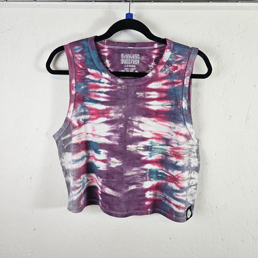 Black Cherry Tie Dye Crop Vest