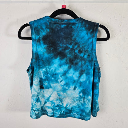 Electric Blue Tie Dye Crop Vest