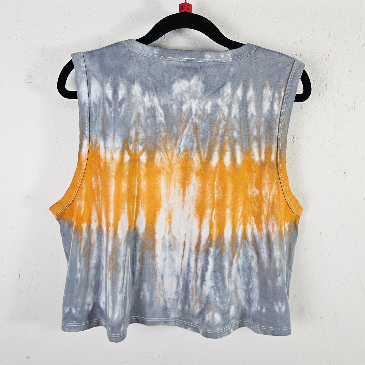 Orange Stripe Tie Dye Crop Vest