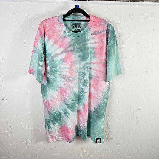 Pink and Green Tie Dye T Shirt