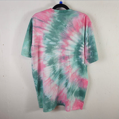 Pink and Green Tie Dye T Shirt