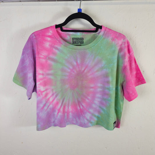 Pastel Spiral Tie Dye Crop Top