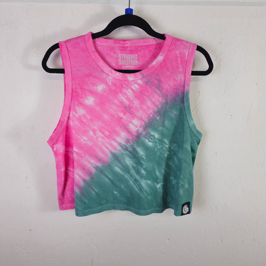 Verdant Pink Tie Dye Crop Vest