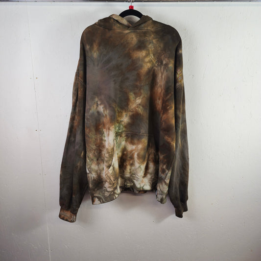 Brazil Nut Brown Heavy Oversize Tie Dye Hoodie