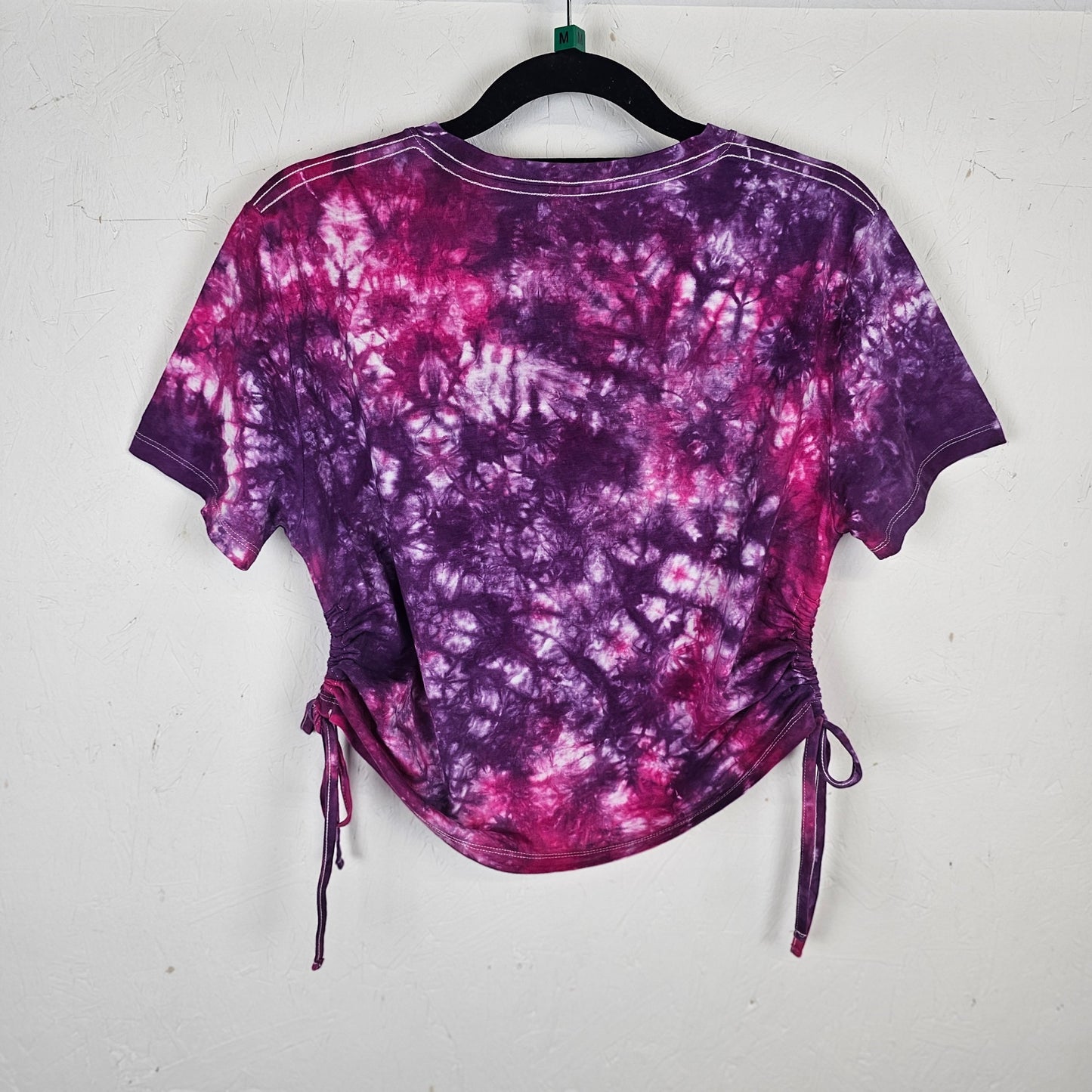 Juicy Fruit Tie Dye Side Cinch Crop Top with Tassels