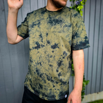 Army Green Camo Crunch Tie Dye T-Shirt