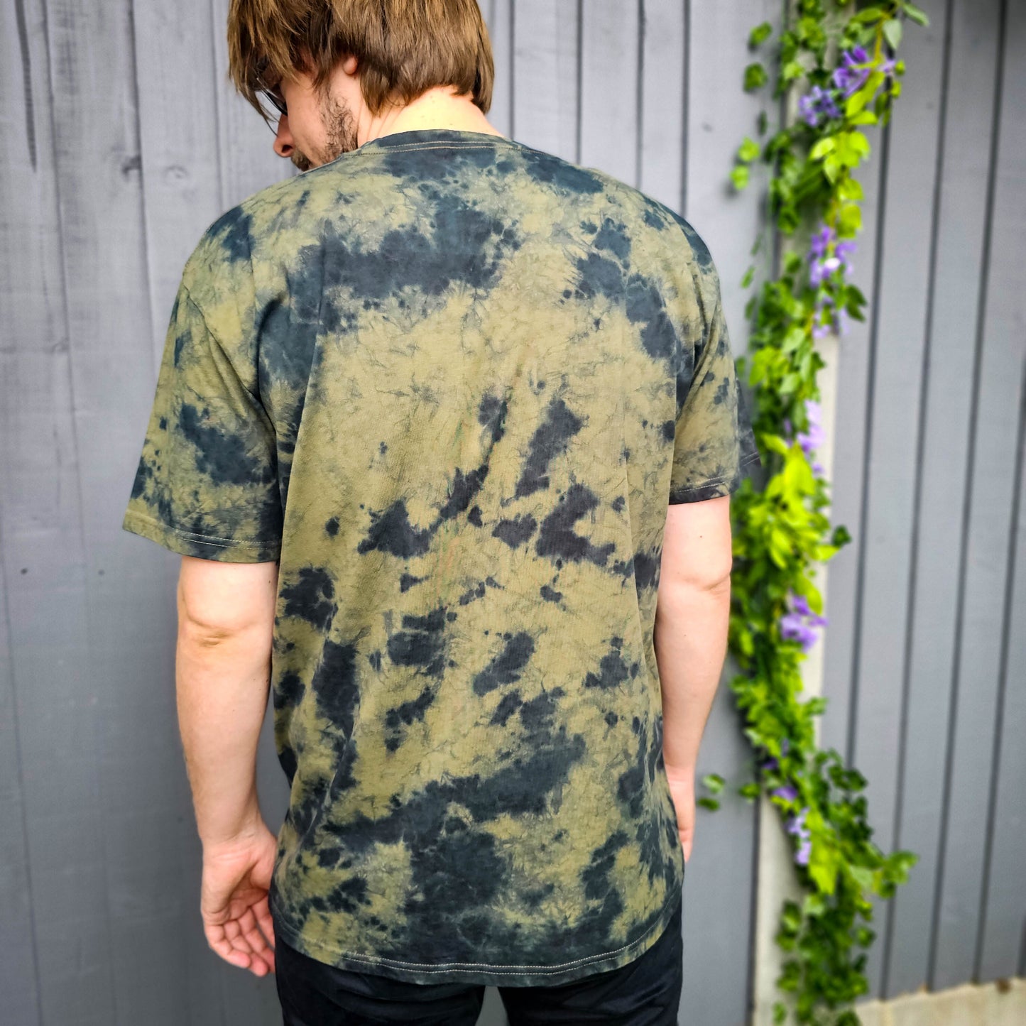 Army Green Camo Crunch Tie Dye T-Shirt