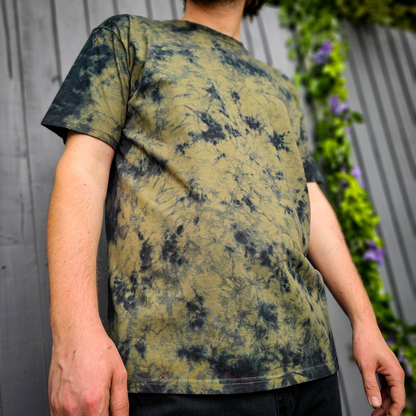 Army Green Camo Crunch Tie Dye T-Shirt