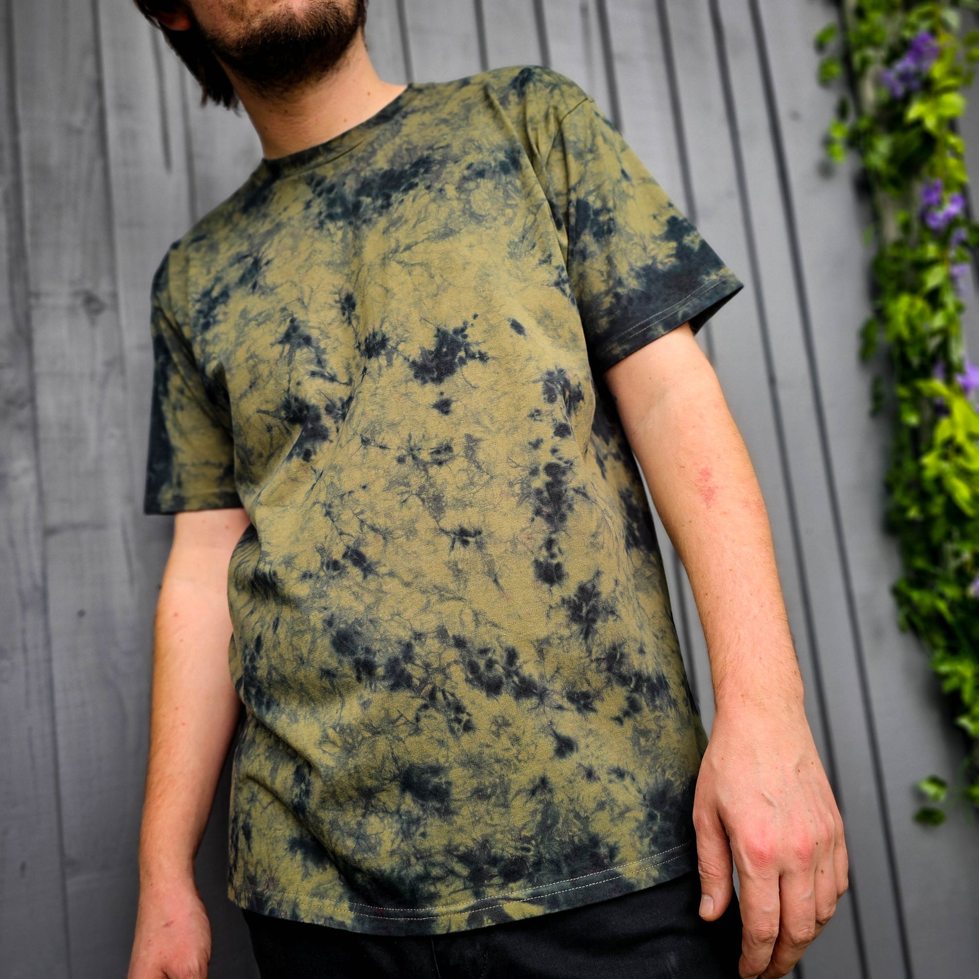 Army Green Camo Crunch Tie Dye T-Shirt