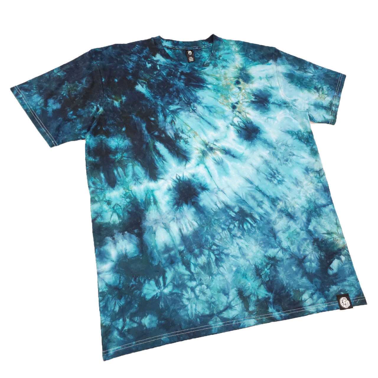 Bright Teal Impact Cram Tie Dye T-Shirt - tie dye joggers -  tie dye sweatpants - tie dye trousers - Stinging Bullfish