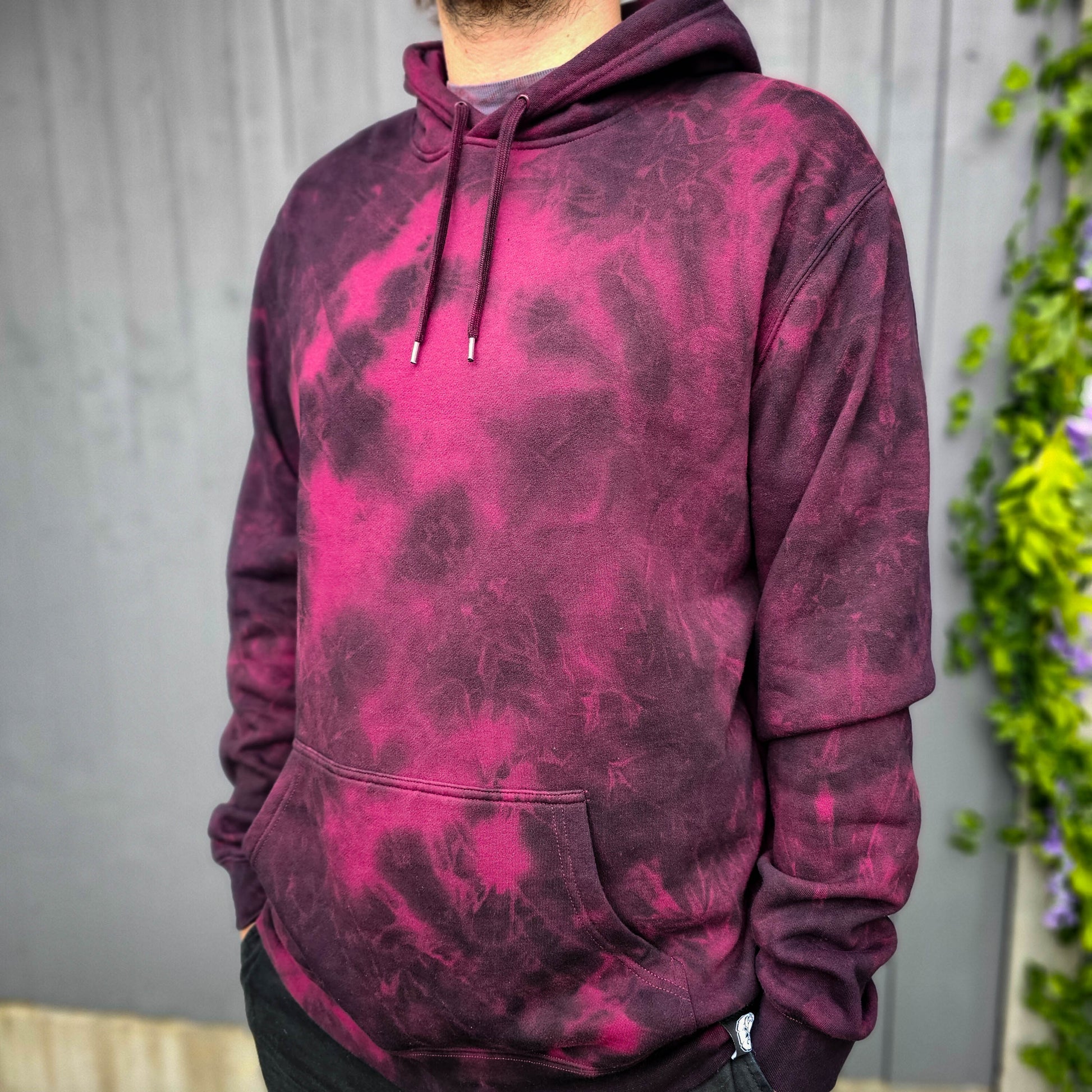 Burgundy Tie Dye Hoodie