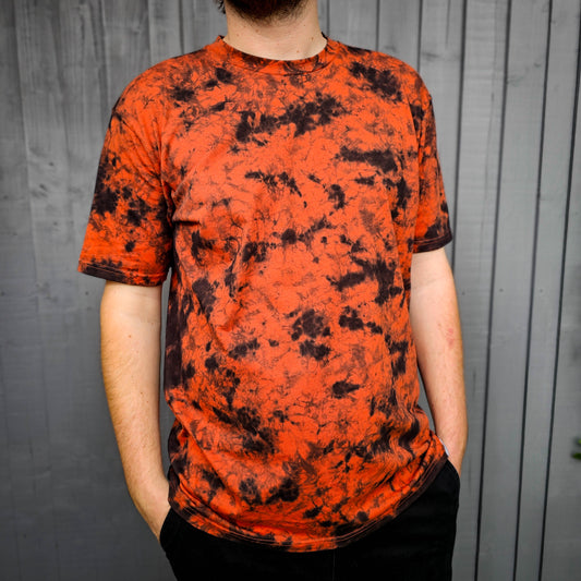 Burnt Orange Camo Tie Dye T Shirt