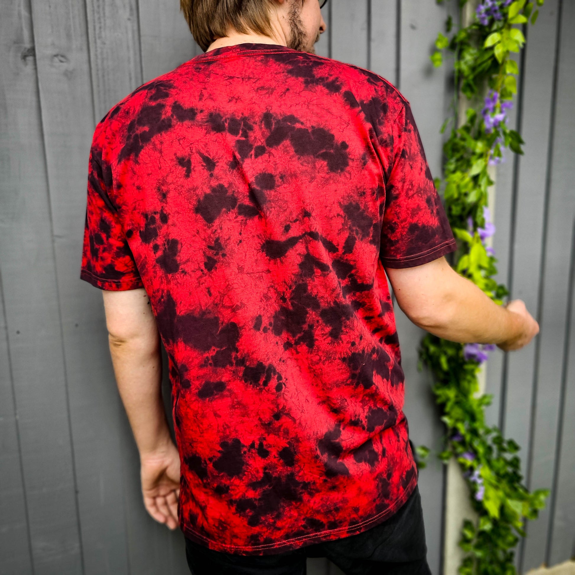 Deep Red Camo Crunch Tie Dye T-Shirt