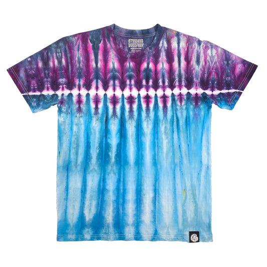 Dragonfruit and Turquoise Zip Drip Tie Dye T Shirt - clothing