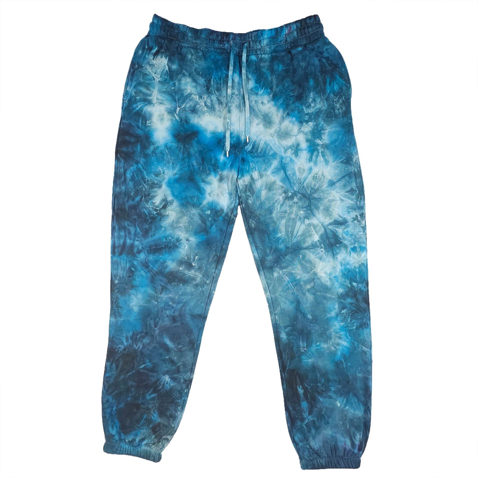 Electric Blue Ombré Smoke Tie Dye Jogging Bottoms