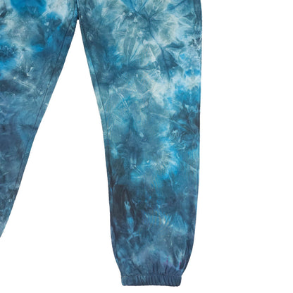 Electric Blue Ombré Smoke Tie Dye Jogging Bottoms