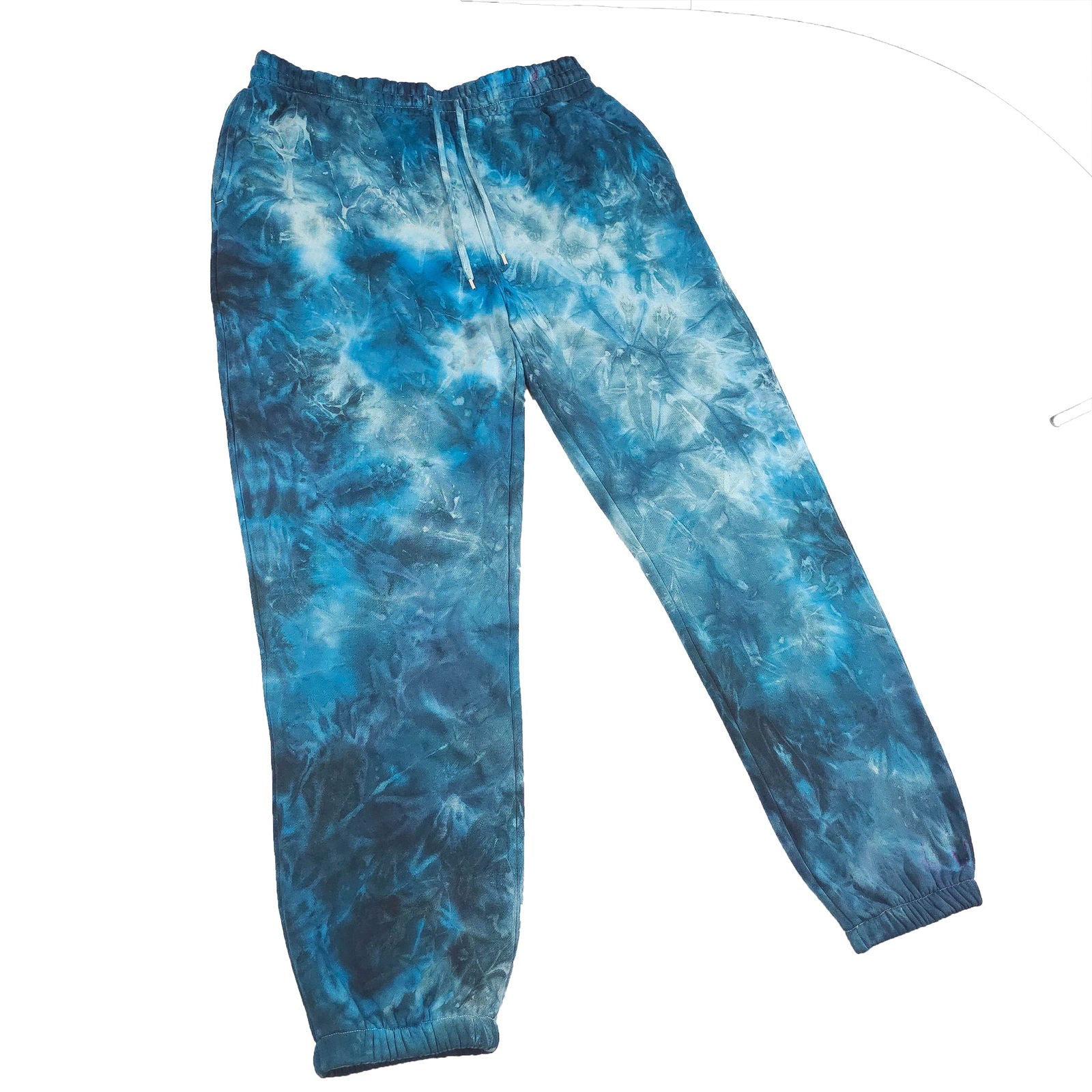 Electric Blue Ombré Smoke Tie Dye Jogging Bottoms
