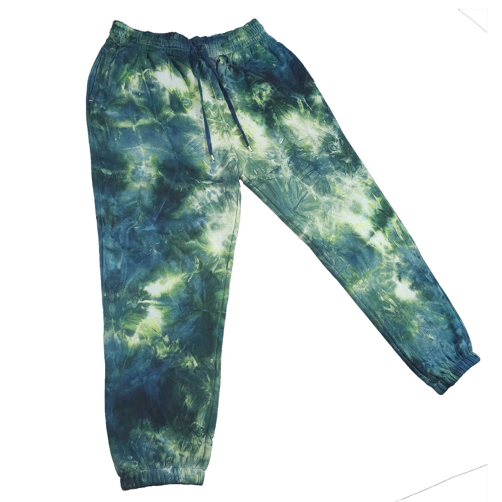 Forest Green Tie Dye Jogging Bottoms - tie dye joggers -  tie dye sweatpants - tie dye trousers - Stinging Bullfish