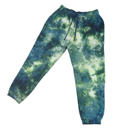 Forest Green Tie Dye Jogging Bottoms - tie dye joggers -  tie dye sweatpants - tie dye trousers - Stinging Bullfish