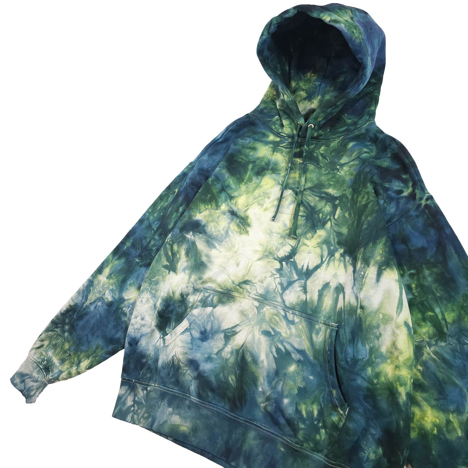 Forest Green Ombré Smoke Tie Dye Hoodie