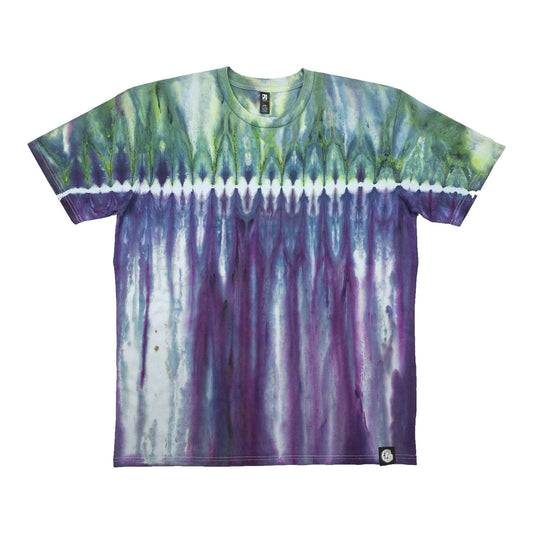 Green and Purple Zip Drip Tie Dye T-Shirt