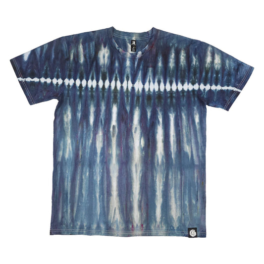 Grey and Black Zip Drip Tie Dye T-Shirt - clothing