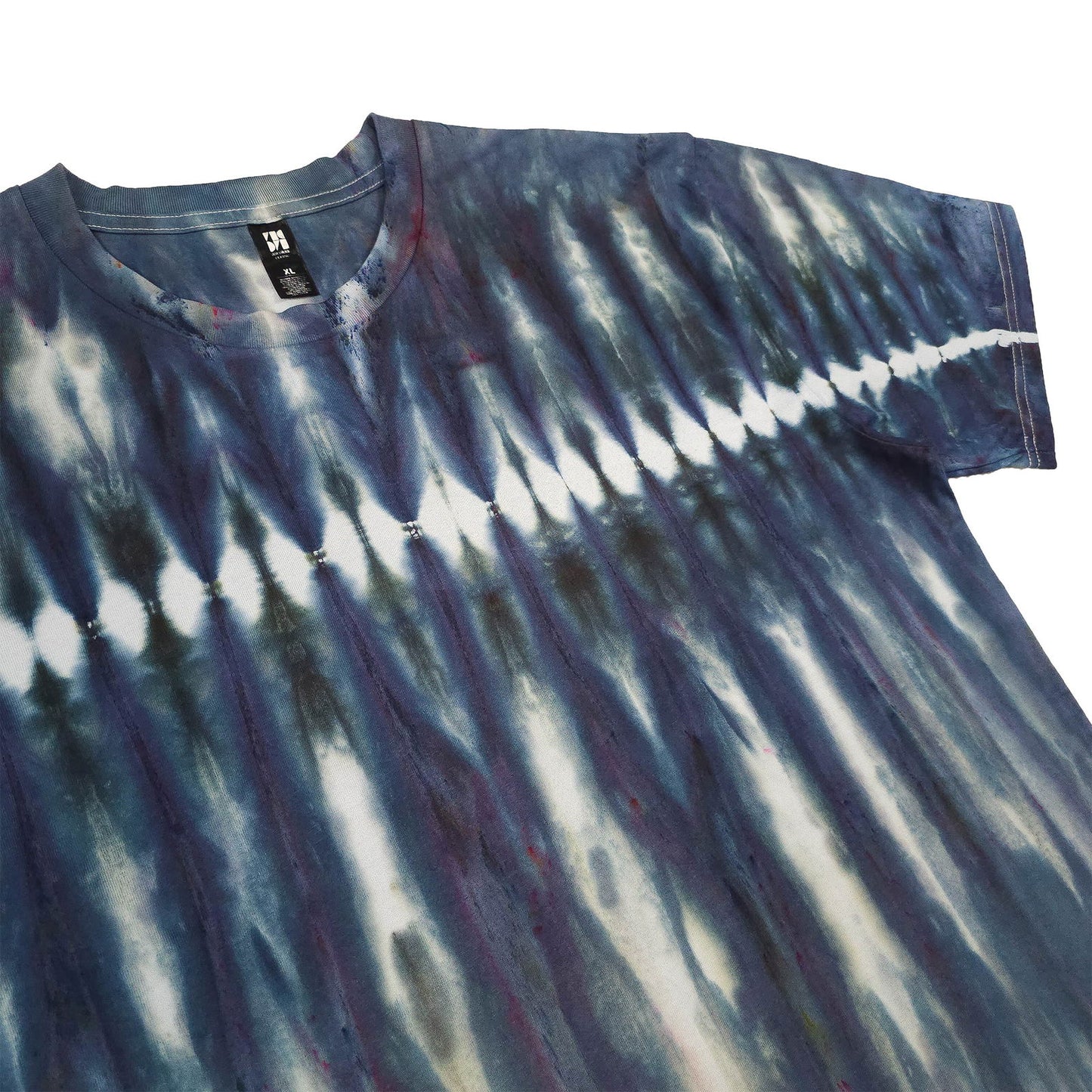 Grey and Black Zip Drip Tie Dye T-Shirt - clothing