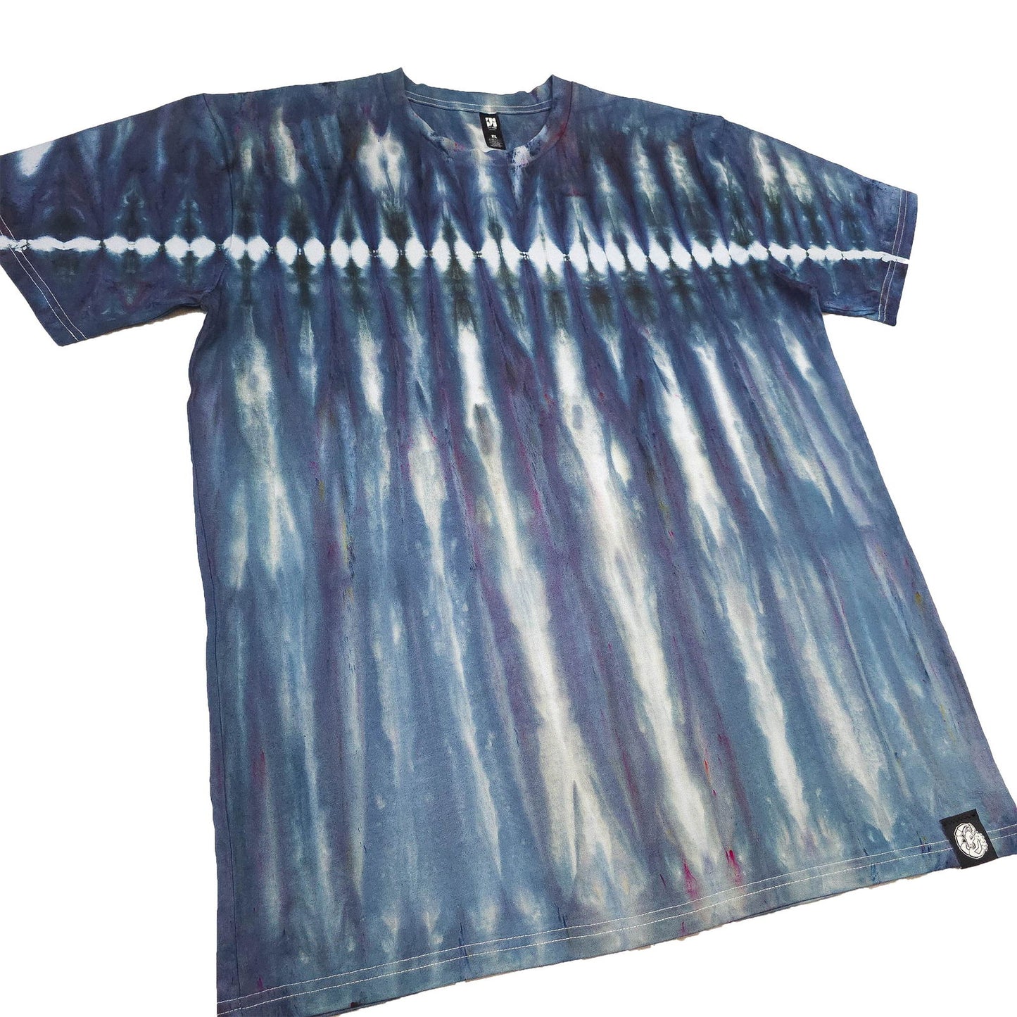 Grey and Black Zip Drip Tie Dye T-Shirt - clothing