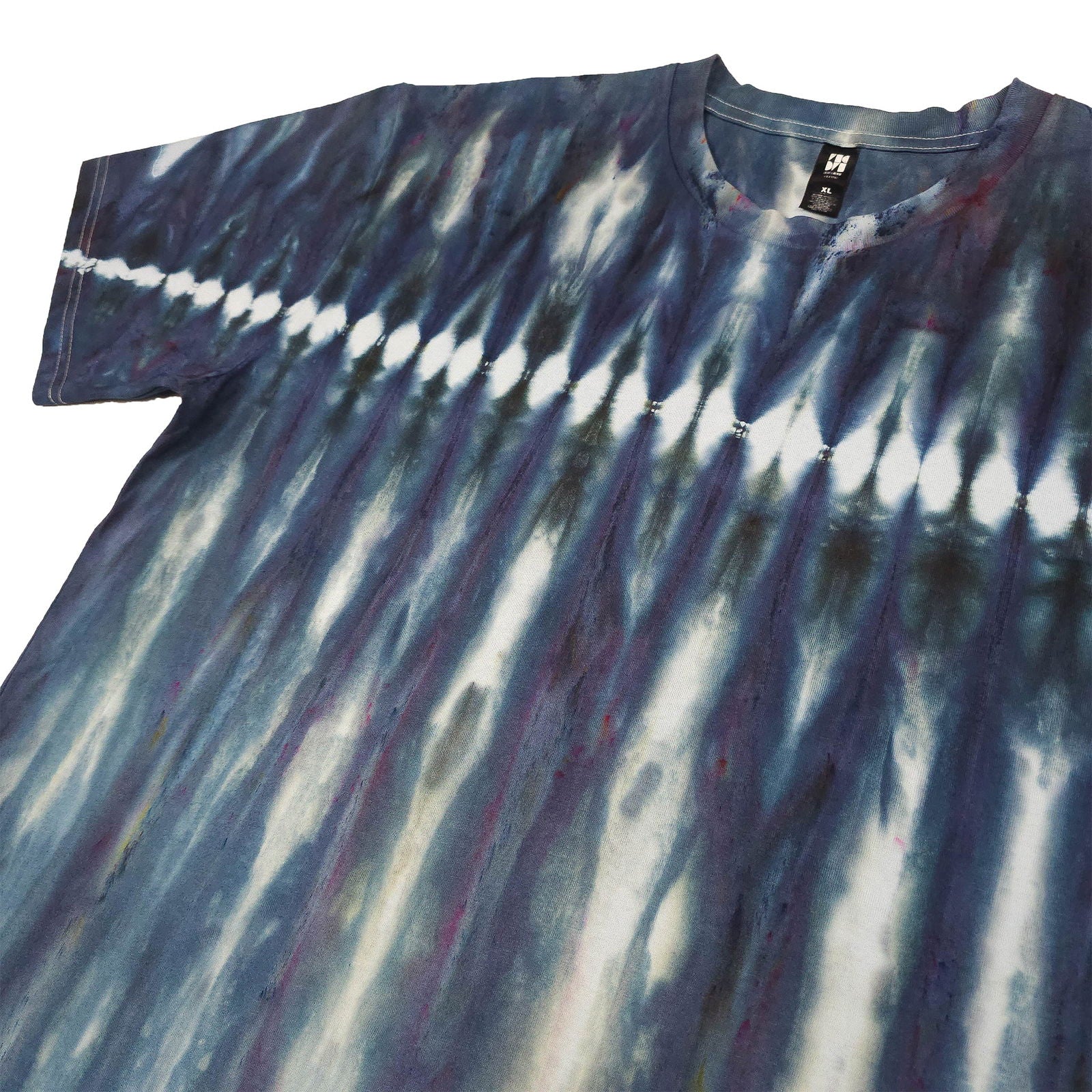 Grey and Black Zip Drip Tie Dye T-Shirt - clothing