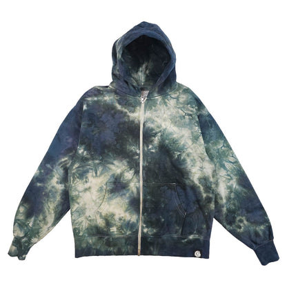 Grey Ombré Smoke Tie Dye Zip Up Hoodie