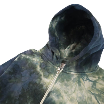 Grey Ombré Smoke Tie Dye Zip Up Hoodie