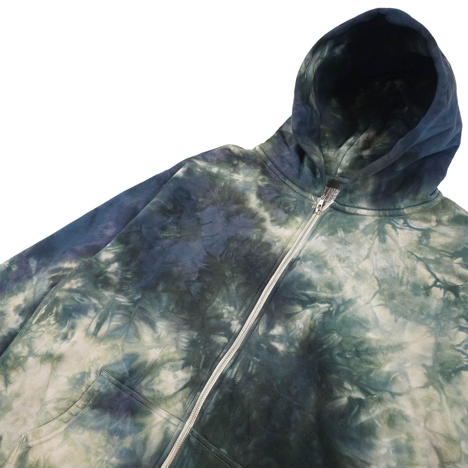 Grey Ombré Smoke Tie Dye Zip Up Hoodie