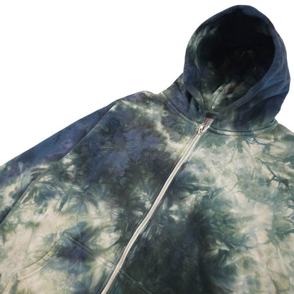 Grey Ombré Smoke Tie Dye Zip Up Hoodie
