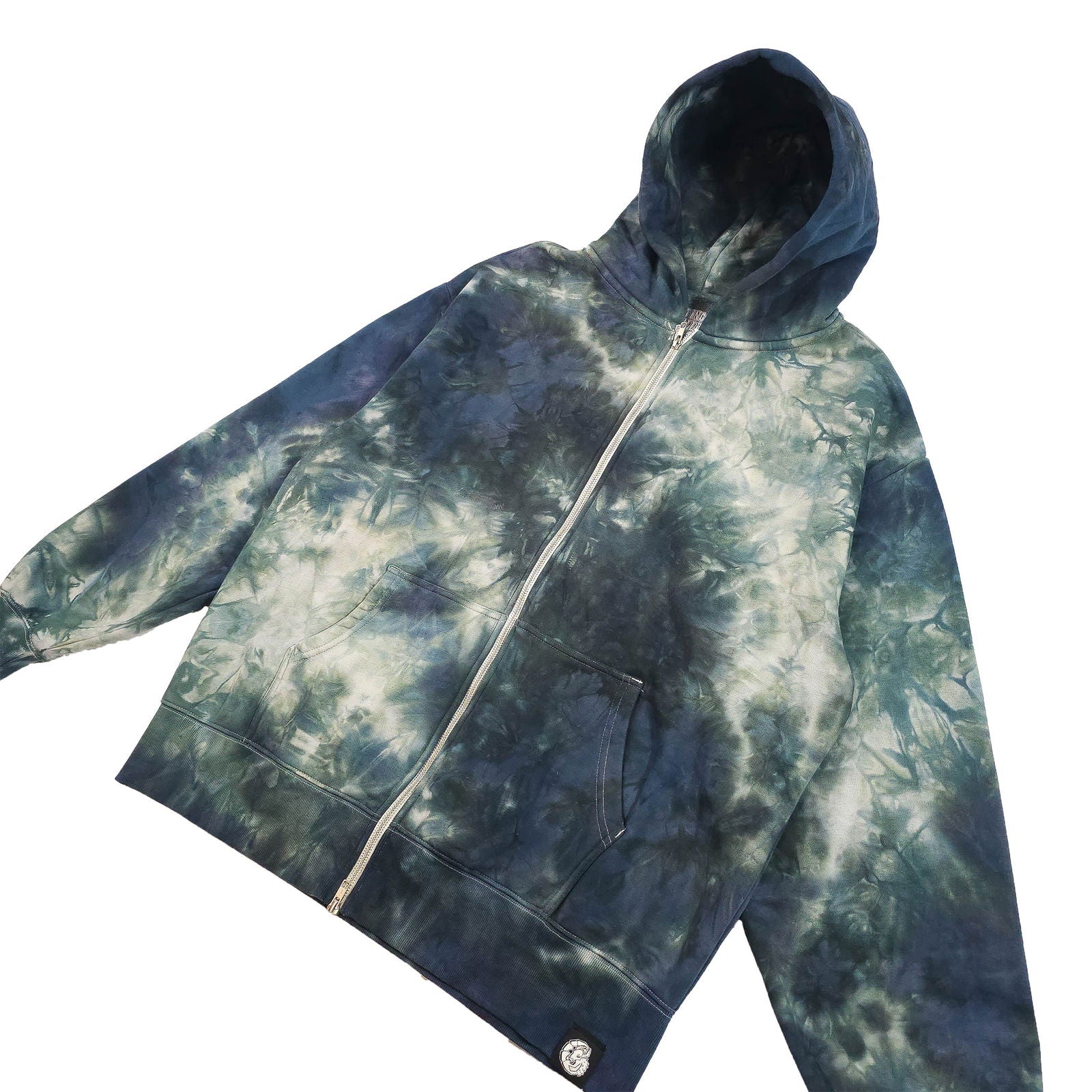 Grey Ombré Smoke Tie Dye Zip Up Hoodie