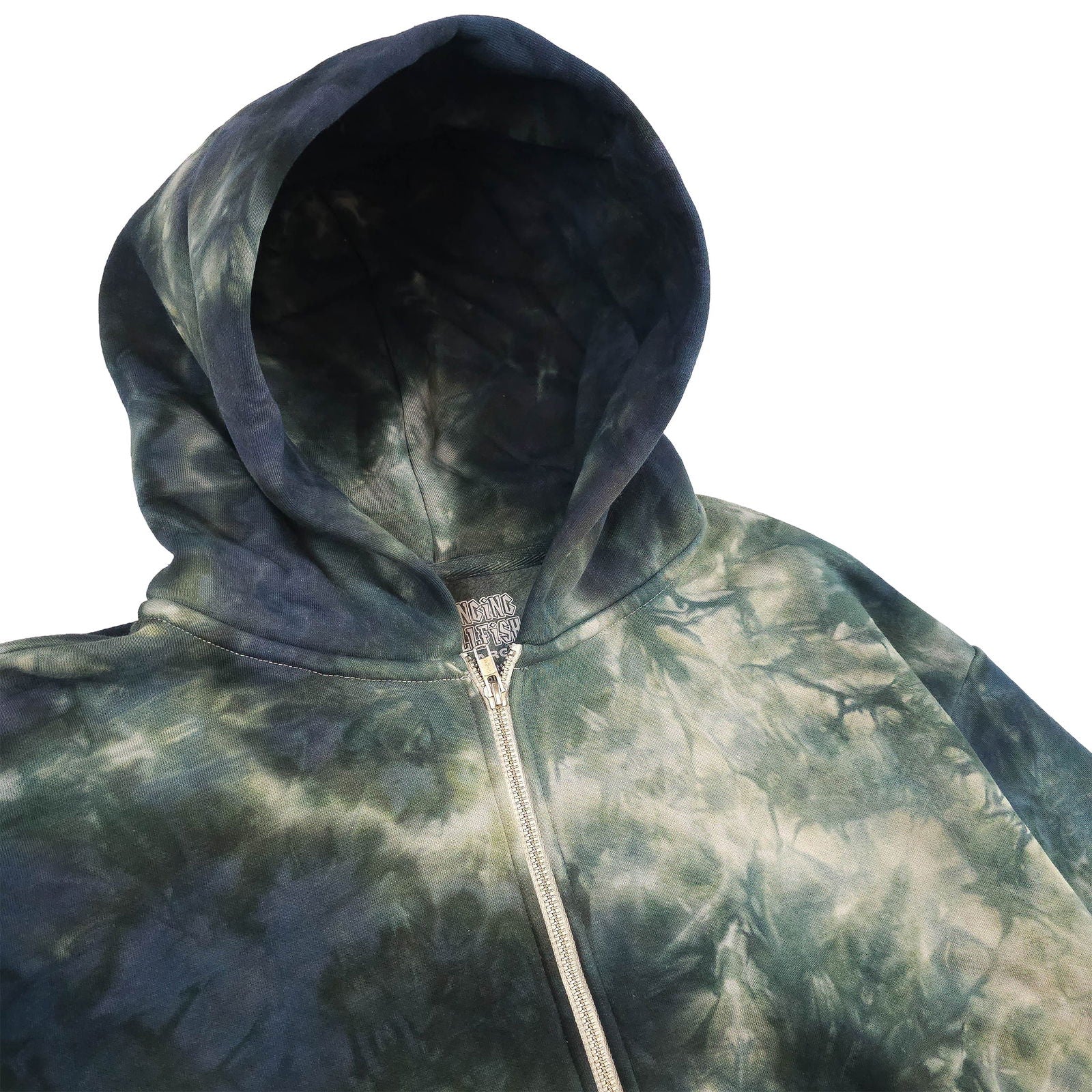 Grey Ombré Smoke Tie Dye Zip Up Hoodie