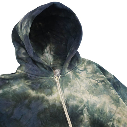 Grey Ombré Smoke Tie Dye Zip Up Hoodie