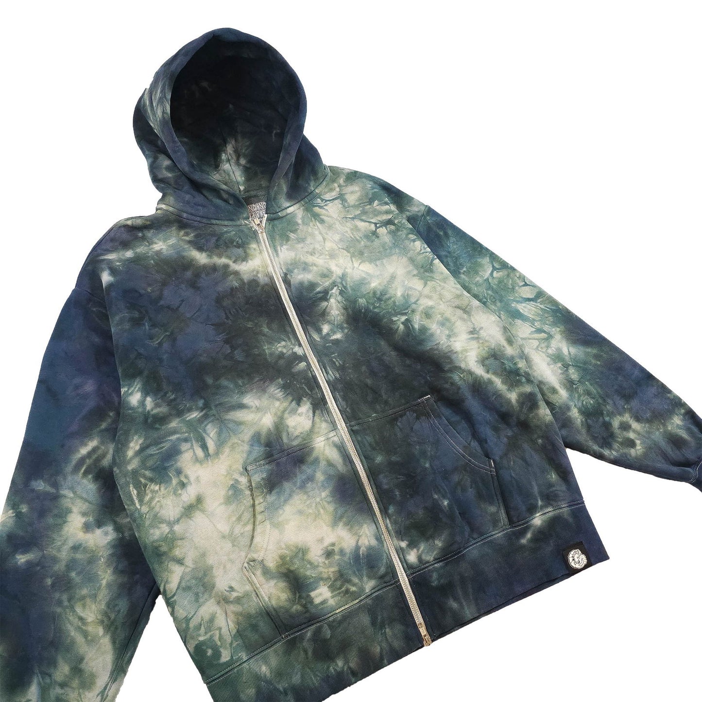 Grey Ombré Smoke Tie Dye Zip Up Hoodie