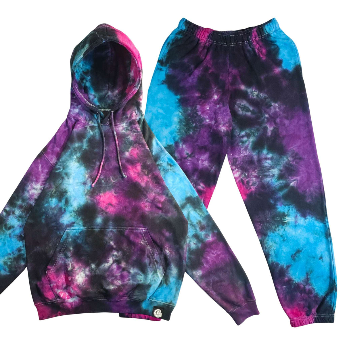 Nebula tie-dye hoodie with drawstring hood and kangaroo pocket