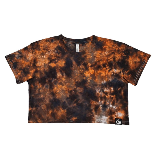 Orange Camo Crunch Tie Dye Crop Top