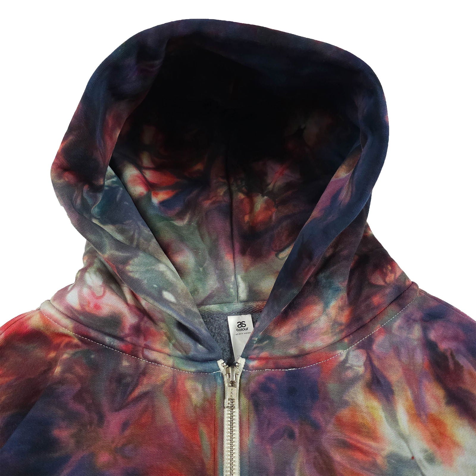 Oxblood Red Tie Dye Zip Up Hoodie